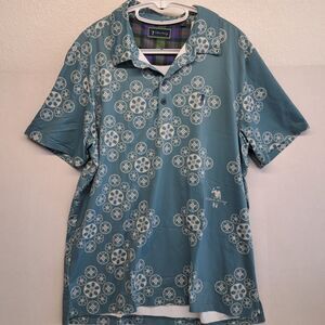 William Murray Polo Shirt Men's L Teal Golf - Keepin it Reel Polo - Movie Reel